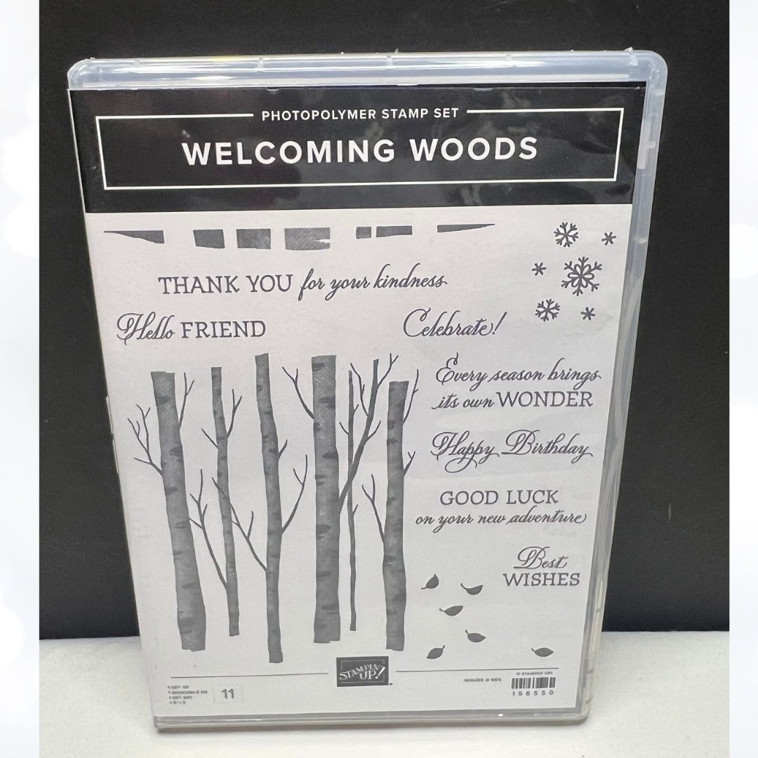 Stampin Up WELCOMING WOODS Christmas Rubber Stamps