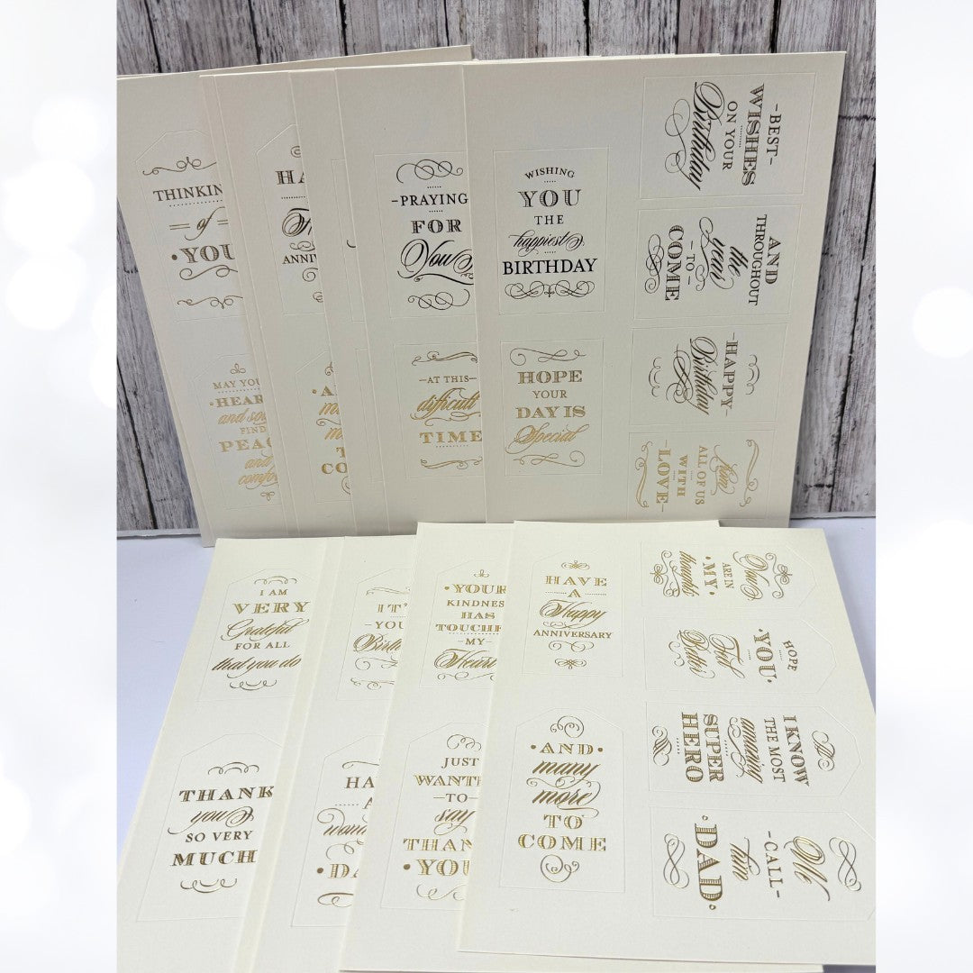 Anna Griffin FESTIVE & FANCY All Occasion Sentiment Foil Stickers