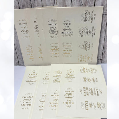 Anna Griffin FESTIVE & FANCY All Occasion Sentiment Foil Stickers
