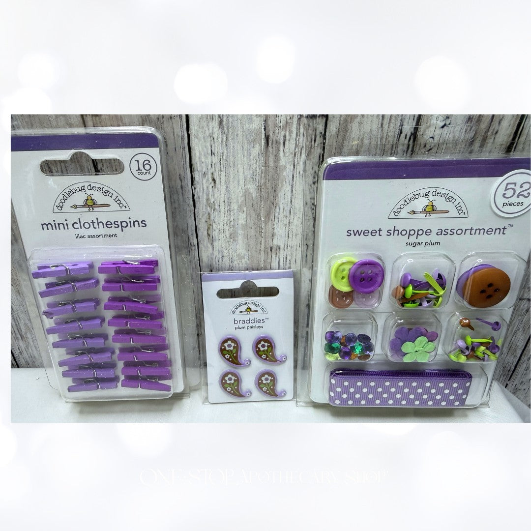 Doodlebug Designs FAIRY GARDEN Doily Clothespines Die Cuts Embellishments Lot