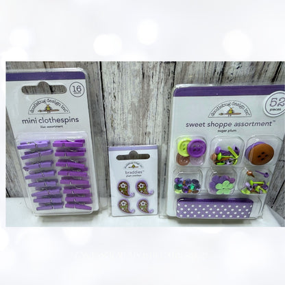 Doodlebug Designs FAIRY GARDEN Doily Clothespines Die Cuts Embellishments Lot