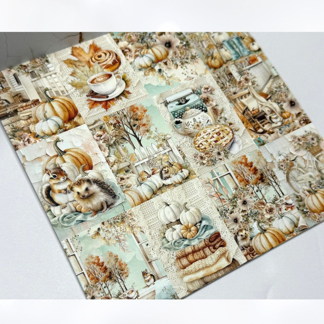 Mintay AUTUMN SPLENDOR Fall Critters Paper Cardstock 6x8 6x6 Lot of 4