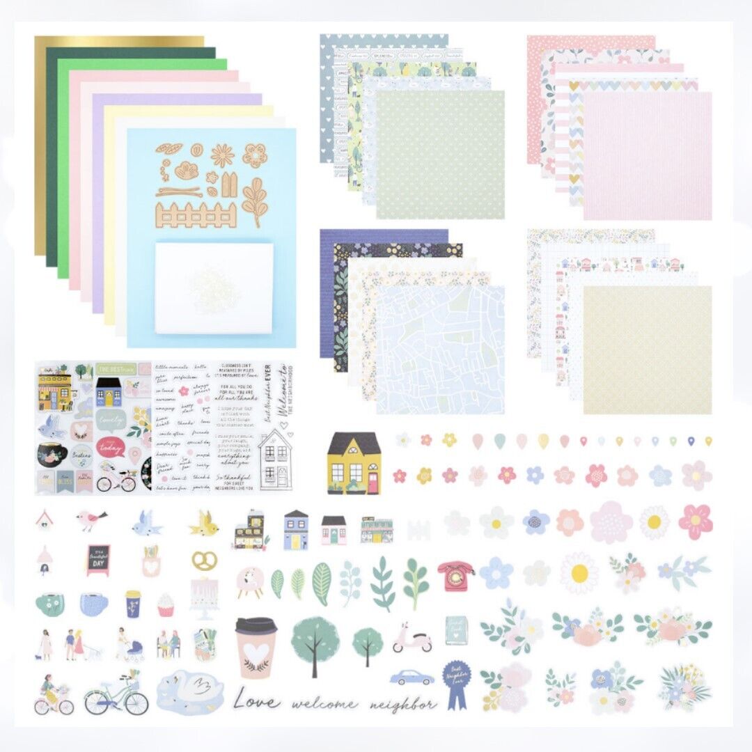 Spellbinders PICKET FENCES Card Making Kit of the Month Stamps April 2022