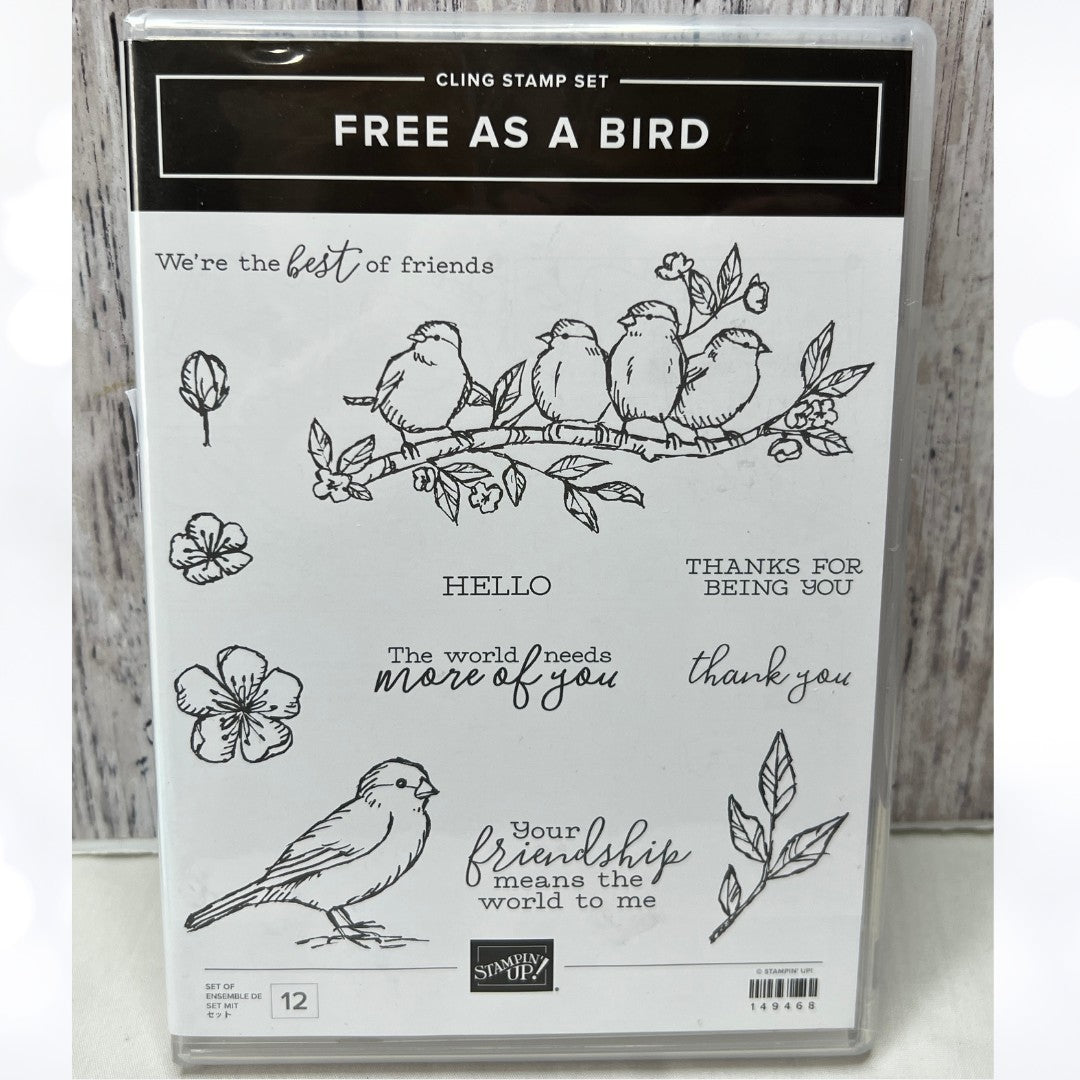 Stampin Up FREE AS A BIRD Rubber Stamps