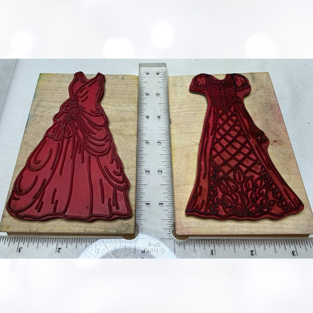 Me & Carrie Lou PAPER DOLL Dress Up Fashion Rubber Stamps Lot