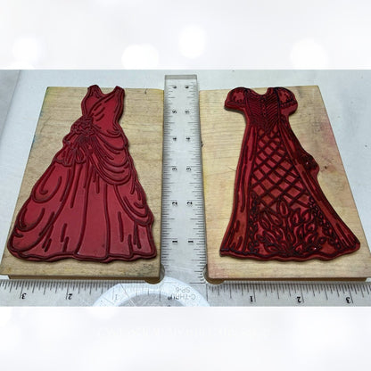 Me & Carrie Lou PAPER DOLL Dress Up Fashion Rubber Stamps Lot
