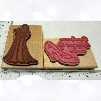 Disney PRINCESS Cinderella Sleeping Beauty Sentiments Rubber Stamps Lot