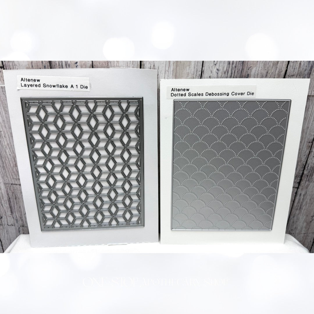 Altenew DOTTED SCALES Layered Snowflake Background Dies Cover Plate Set of 2