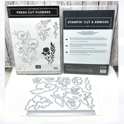 Stampin Up FRESH CUT FLOWERS Floral Rubber Stamps Dies