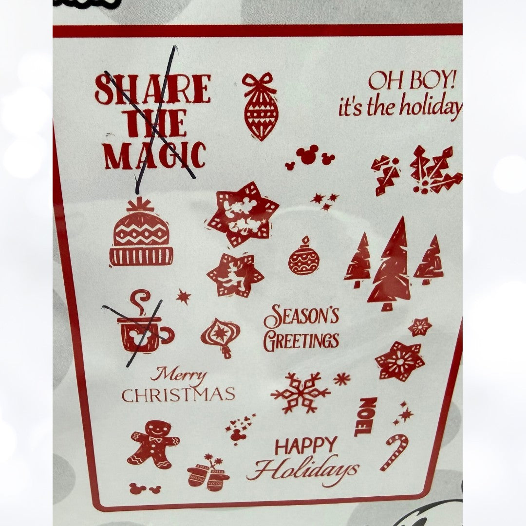 American Crafts Disney MICKEY MOUSE Christmas Rubber Stamps Dies AS IS**