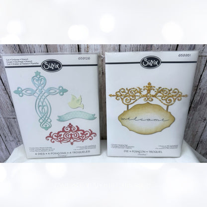 Sizzix CROSS Hanging Sign Religious Thinlits Dies Set of 2