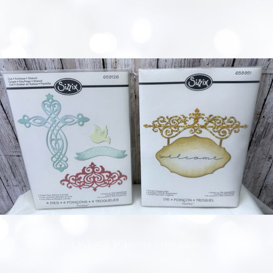 Sizzix CROSS Hanging Sign Religious Thinlits Dies Set of 2