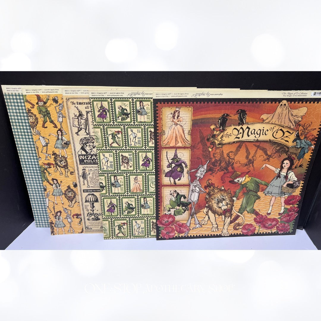 Graphic 45 MAGIC OF OZ Wizard 12x12 Deluxe Collectors Papers Kit