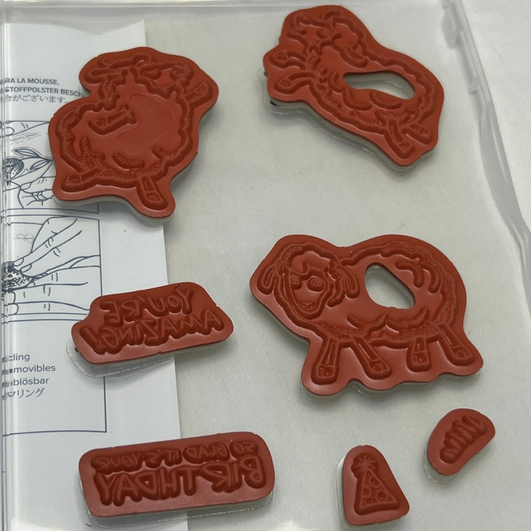 Stampin Up COUNTING SHEEP Animals Rubber Stamps Dies