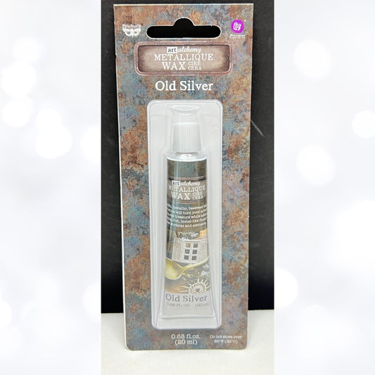 Prima Finnabair METALLIQUE WAX  Mixed Media Art Alchemy OLD SILVER