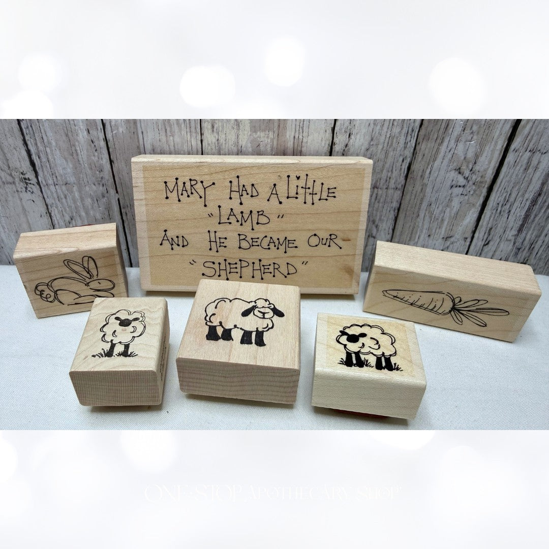 Judith Stamps SHEEP Easter Lamb Heather Rubber Stamps Lot of 6