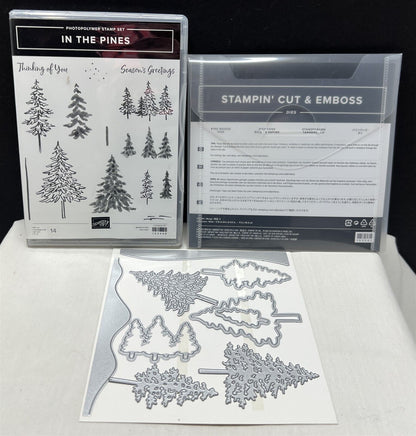 Stampin Up IN THE PINES Pine Woods Christmas Trees Rubber Stamps Dies