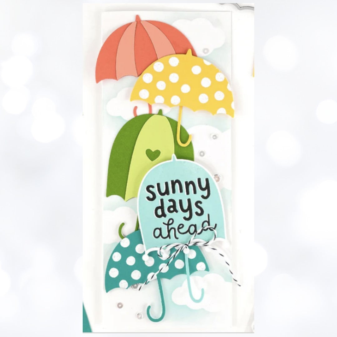 Concord & 9th RAIN OR SHINE Umbrella Spring Rubber Stamps