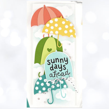 Concord & 9th RAIN OR SHINE Umbrella Spring Rubber Stamps