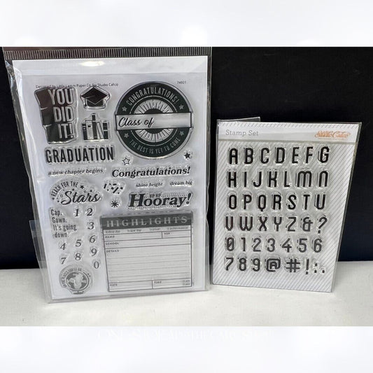 Studio Calico GRADUATION Mini Alphabet Planner Journal Rubber Stamps