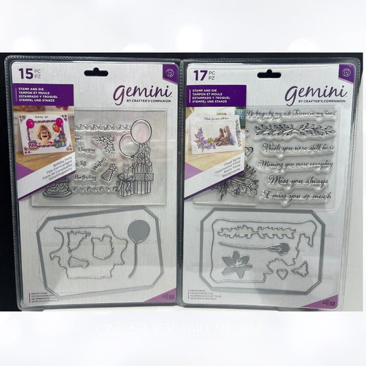 Gemini BIRTHDAY PARTY Floral Spray Rubber Stamps Dies Lot