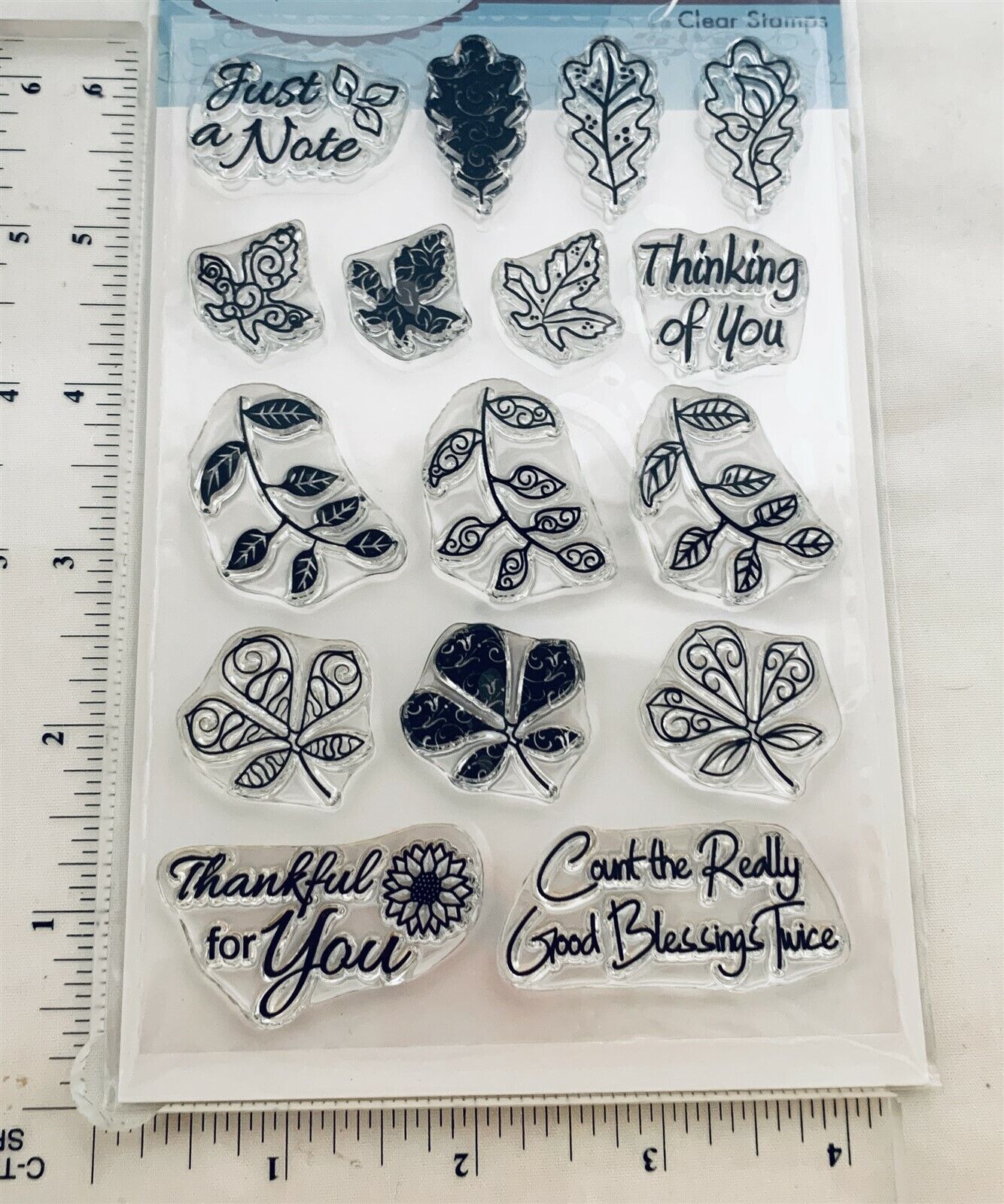 Prickley Pear FALL LEAVES Autumn Scalloped Circles Rubber Stamps Dies Lot