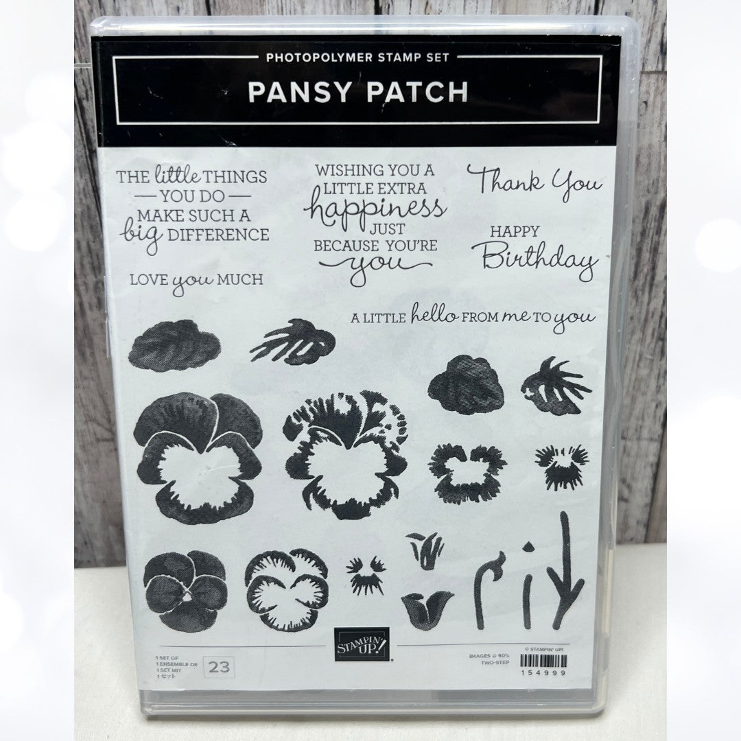 Stampin Up PANSY PATCH Flowers Floral Pansies Rubber Stamps