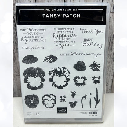 Stampin Up PANSY PATCH Flowers Floral Pansies Rubber Stamps