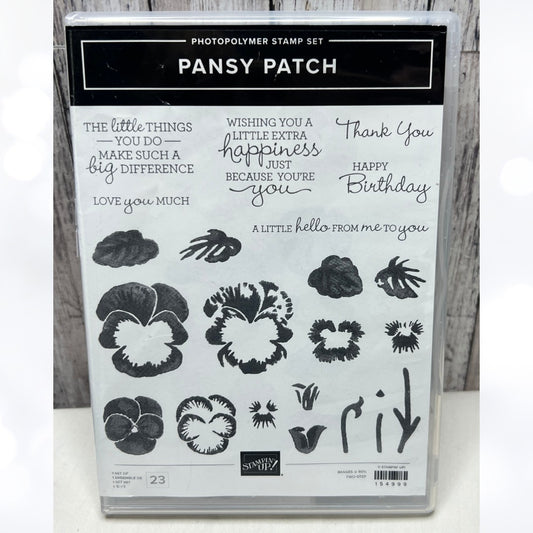 Stampin Up PANSY PATCH Flowers Floral Pansies Rubber Stamps