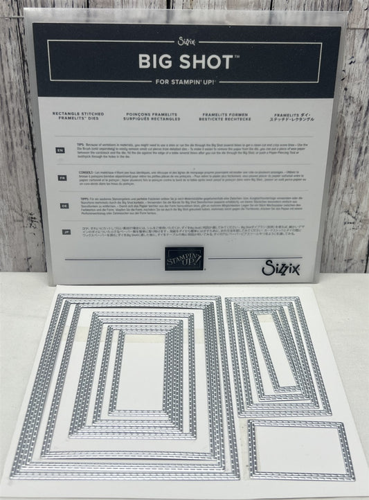 Stampin Up RECTANGLE STITCHED Frames Framelits Dies AS IS**