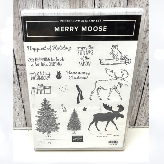 Stampin Up MERRY MOOSE Christmas Rubber Stamps