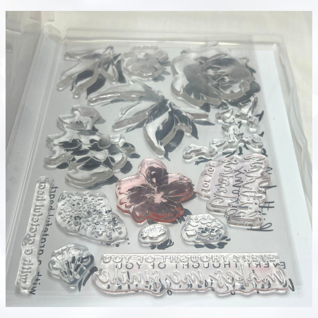 Stampin Up TEXTURED FLORAL Flowers Rubber Stamps Dies