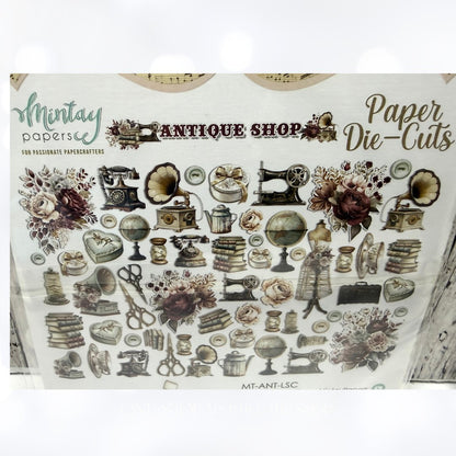 Mintay ANTIQUE SHOP 12x12 Paper Cardstock 6x6 Die Cuts Kit