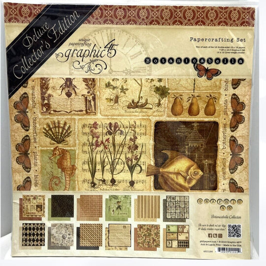 Graphic 45 BOTANICABELLA Deluxe Collectors Edition Nature 12x12 Paper Kit