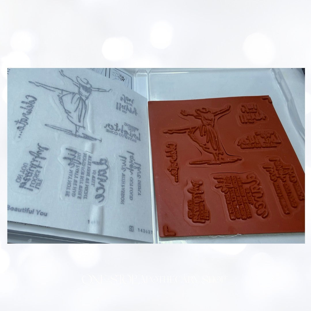 Stampin Up BEAUTIFUL YOU Girl Umbrella Rubber Stamps