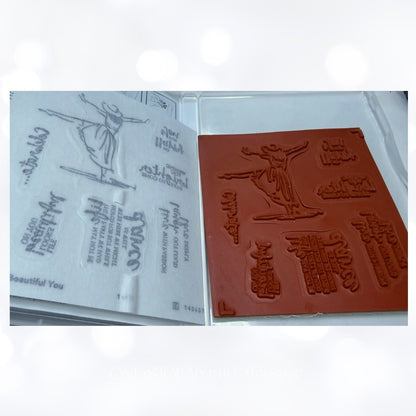 Stampin Up BEAUTIFUL YOU Girl Umbrella Rubber Stamps