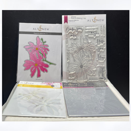Altenew MAGNOLIA BALLERINA Rubber Stamps Dies Stencil Craft Your Life Kit