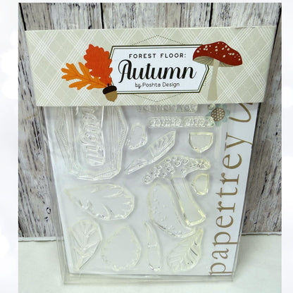 Papertrey Ink FOREST FLOOR AUTUMN Mushrooms Fall Rubber Stamps