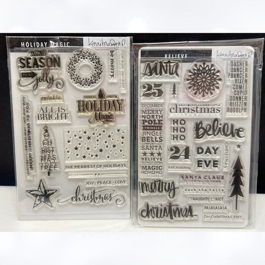 Kerri Bradford BELIEVE & HOLIDAY MAGIC Christmas Planner Journal Rubber Stamps