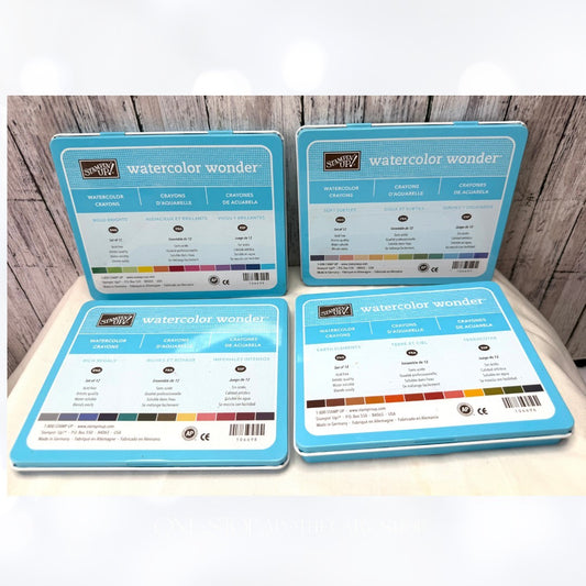 Stampin Up WATERCOLOR WONDER Crayons Brights Subtles Regals Lot of 4