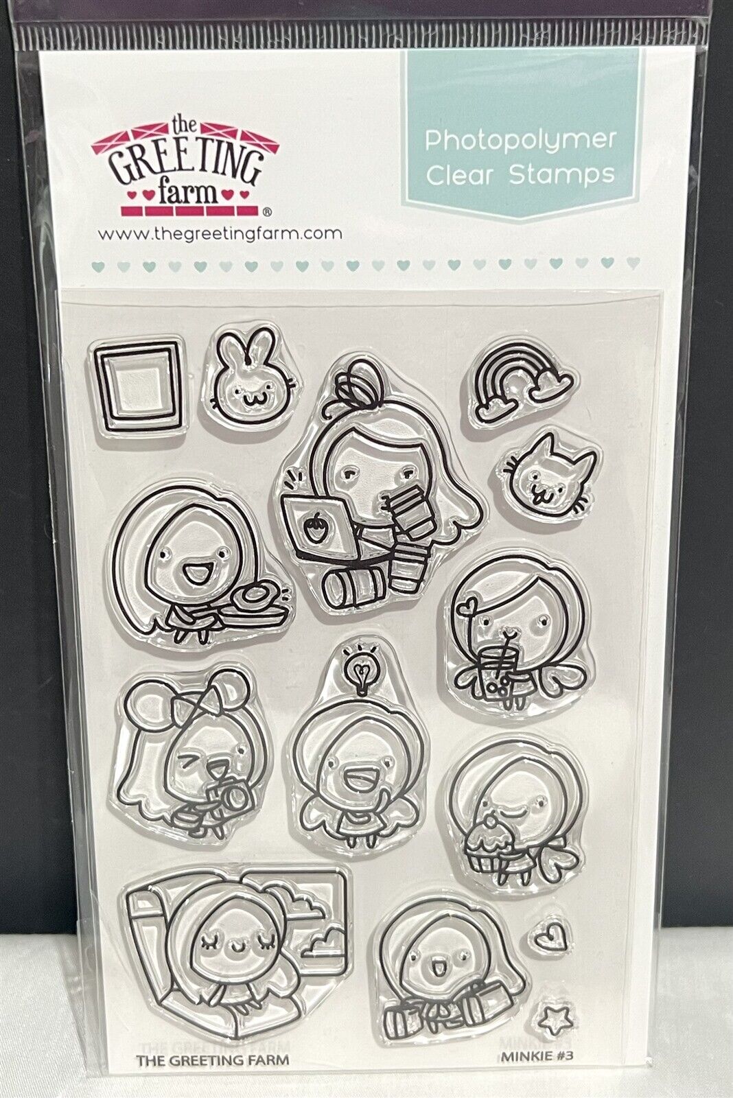 The Greeting Farm MINKIE PLANNER #3 Journal Little Girl Rubber Stamps Set