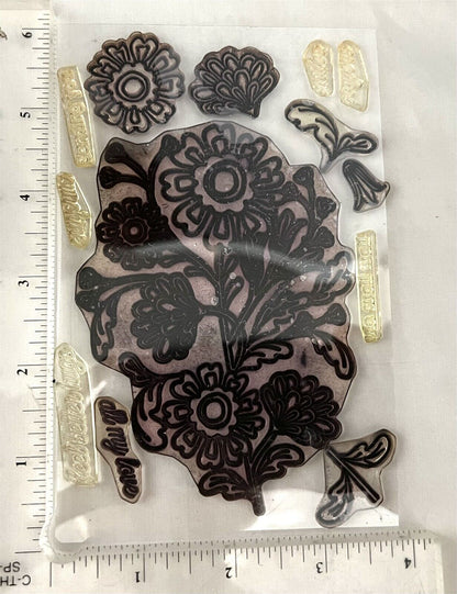 Papertrey Ink BETTER TOGETHER Flowers Floral Rubber Stamps Die Set Rare