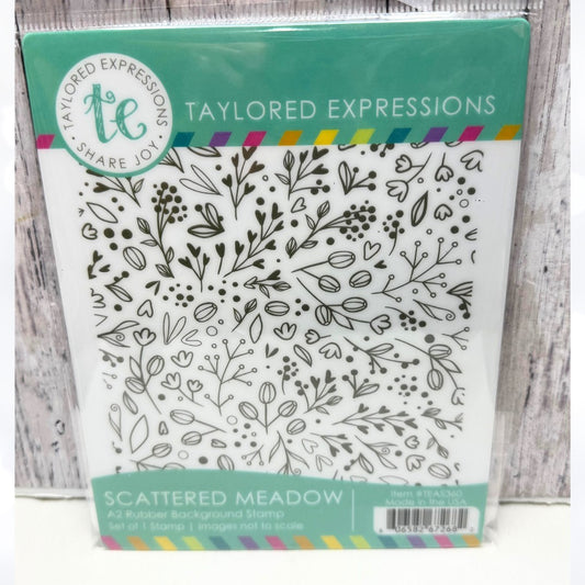 Taylored Expressions SCATTERED MEADOW Floral Background Rubber Stamp