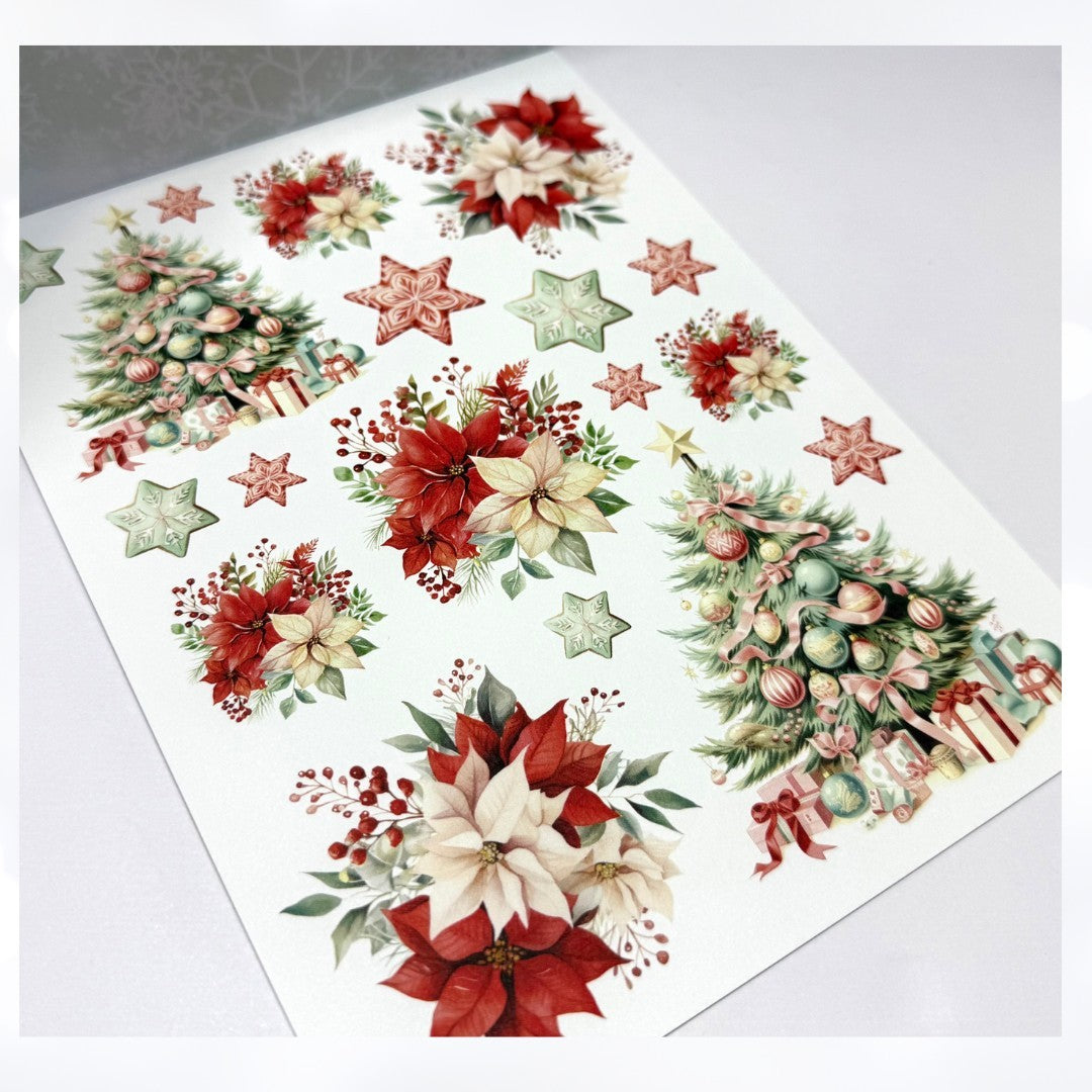 Mintay MERRY & JOY Christmas x8 Paper Cardstock Stickers Die Cuts Kit