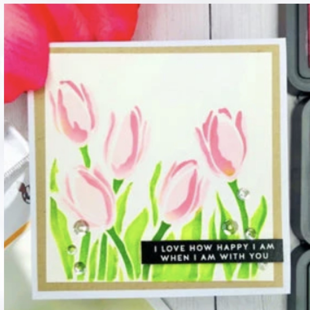Simon Says Stamp TULIPS Easter Eggs Spring Halloween Leaves Stencils Lot