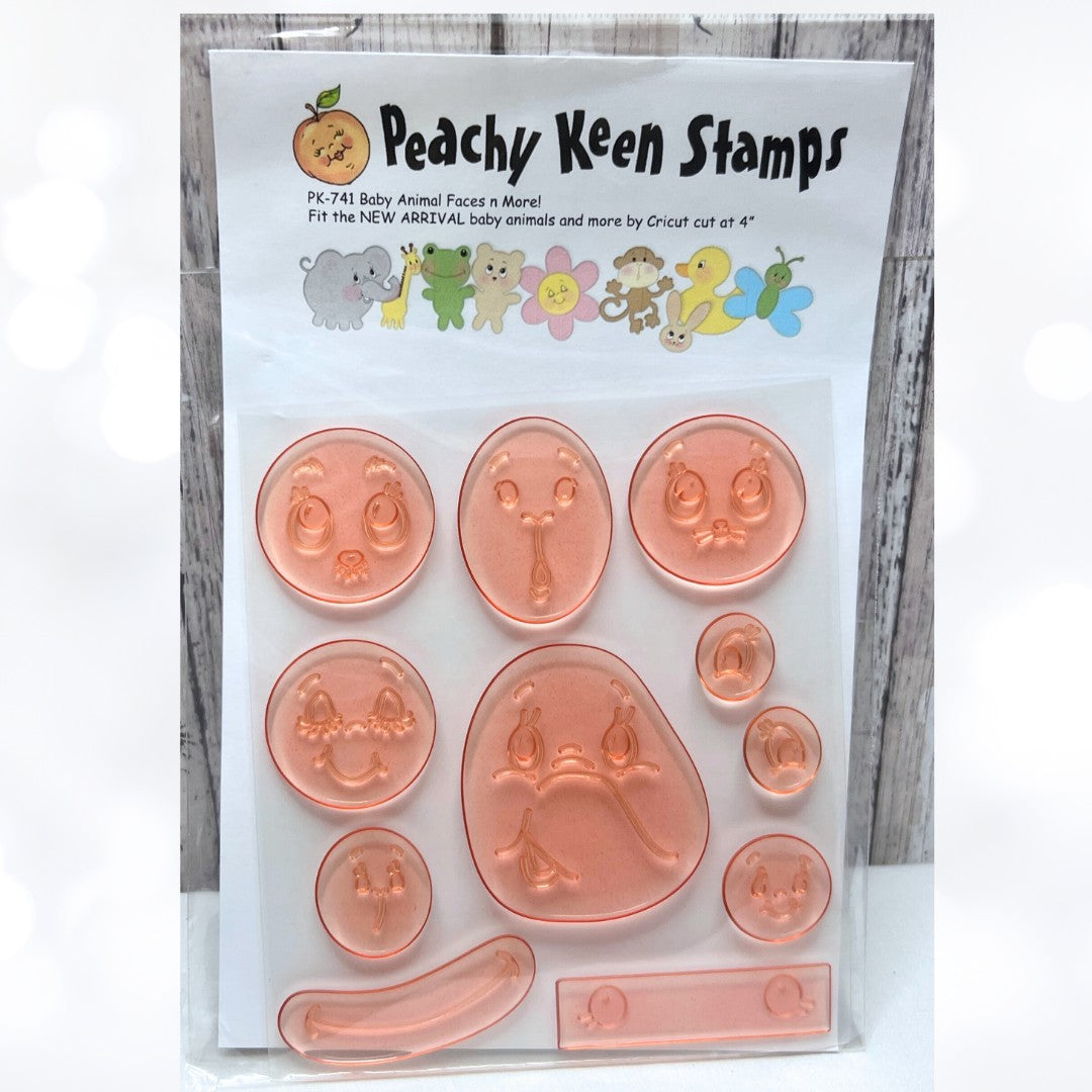 Peachy Keen BABY ANIMAL FACES Rubber Stamps