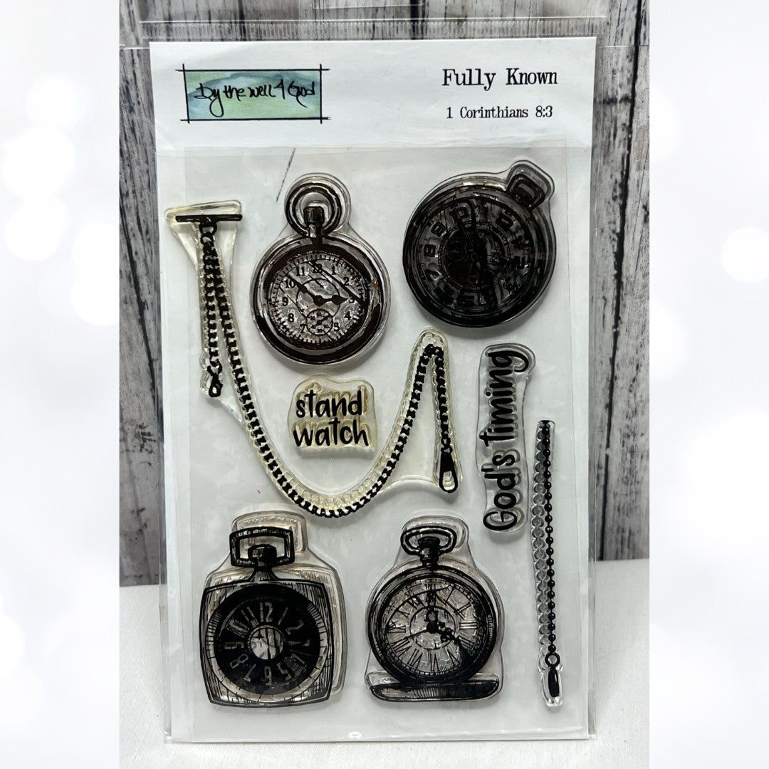 By the Well 4 God FULLY KNOWN Clocks Religious Bible Journaling Rubber Stamps