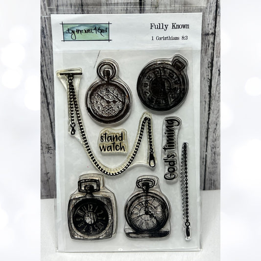 By the Well 4 God FULLY KNOWN Clocks Religious Bible Journaling Rubber Stamps