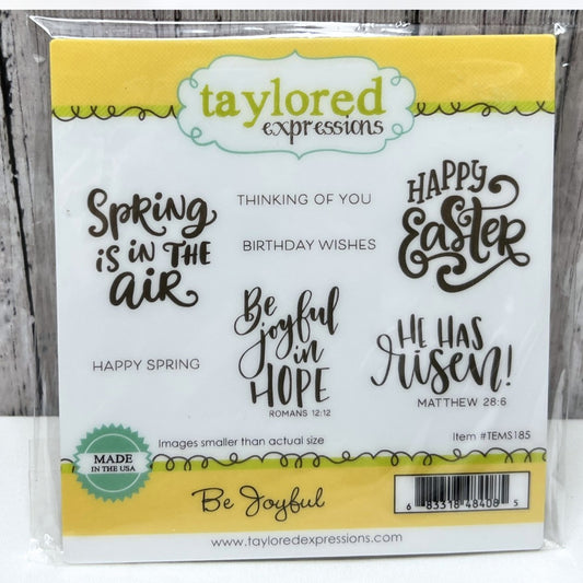 Taylored Expressions BE JOYFUL Religious Easter Rubber Stamps