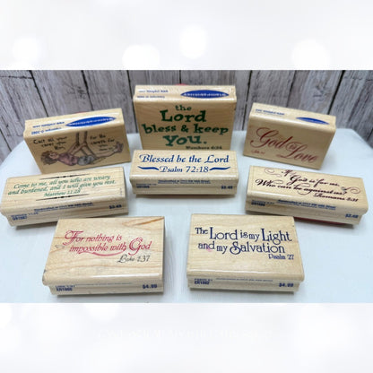 Stampabilities RELIGIOUS Sayings Bible Journaling Rubber Stamps Lot of 8
